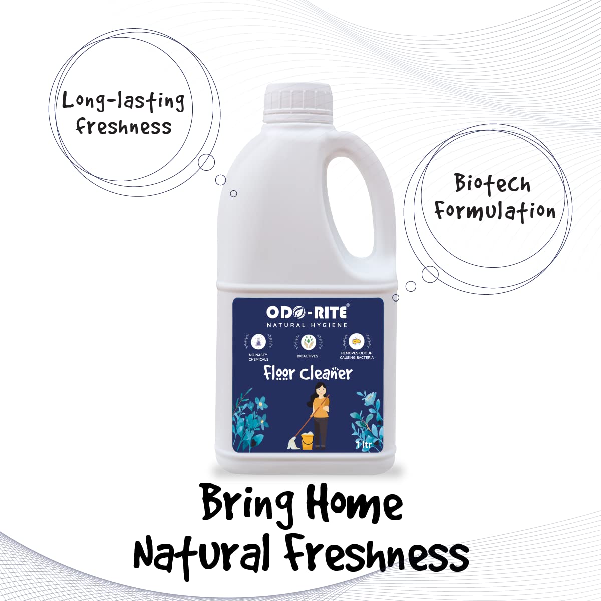 ODO-RITE natural floor cleaner (1 Ltr) works on all surfaces Bio technological based chemical free Child and pet safe floor cleaner (1 Litre) (1 Litre)