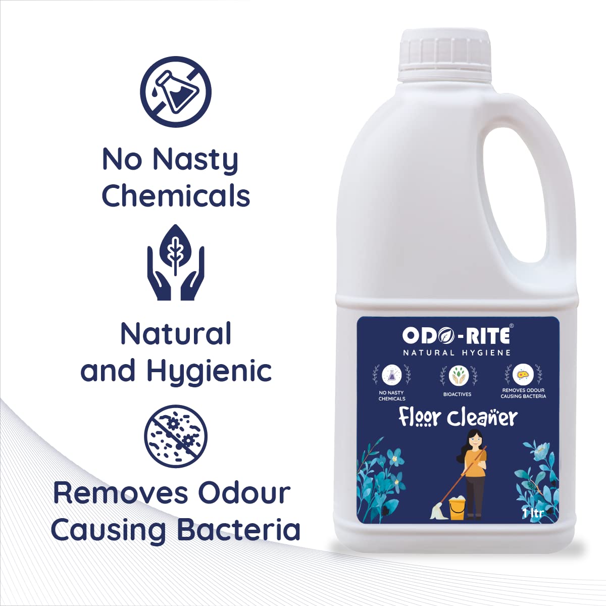 ODO-RITE natural floor cleaner (1 Ltr) works on all surfaces Bio technological based chemical free Child and pet safe floor cleaner (1 Litre) (1 Litre)