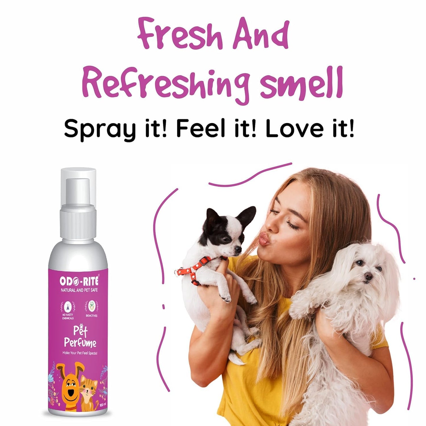 ODO-RITE PET Perfume 200ML / pet safe/For Dogs & Cats/skin safe/Bio-Technological/Natural & safe/Starts working in 30 seconds. (200 ml (Pack of 1)