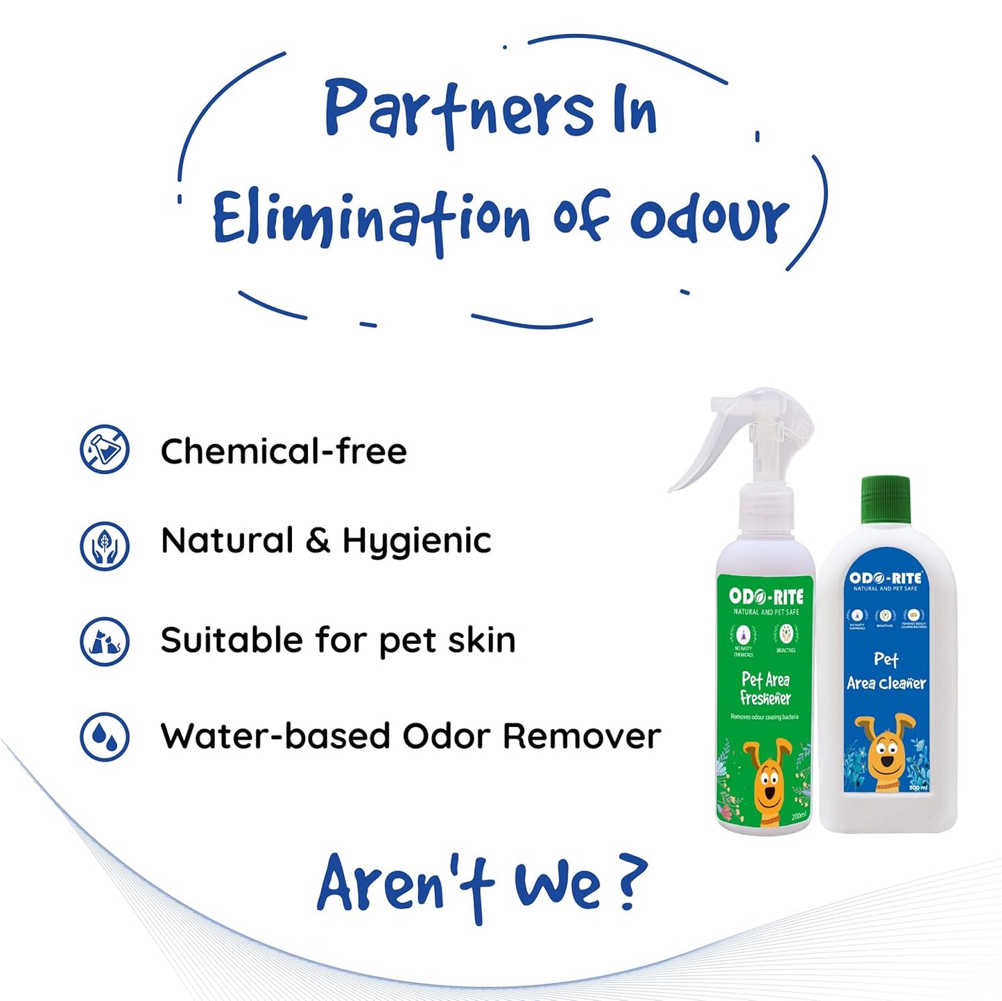 ODO-RITE Combo Pack Kennel Wash/Pet Floor Cleaner with Odour Neutralizer (500ml) with Pet Area Freshener Odour Remover (200ml) | Pack of 2