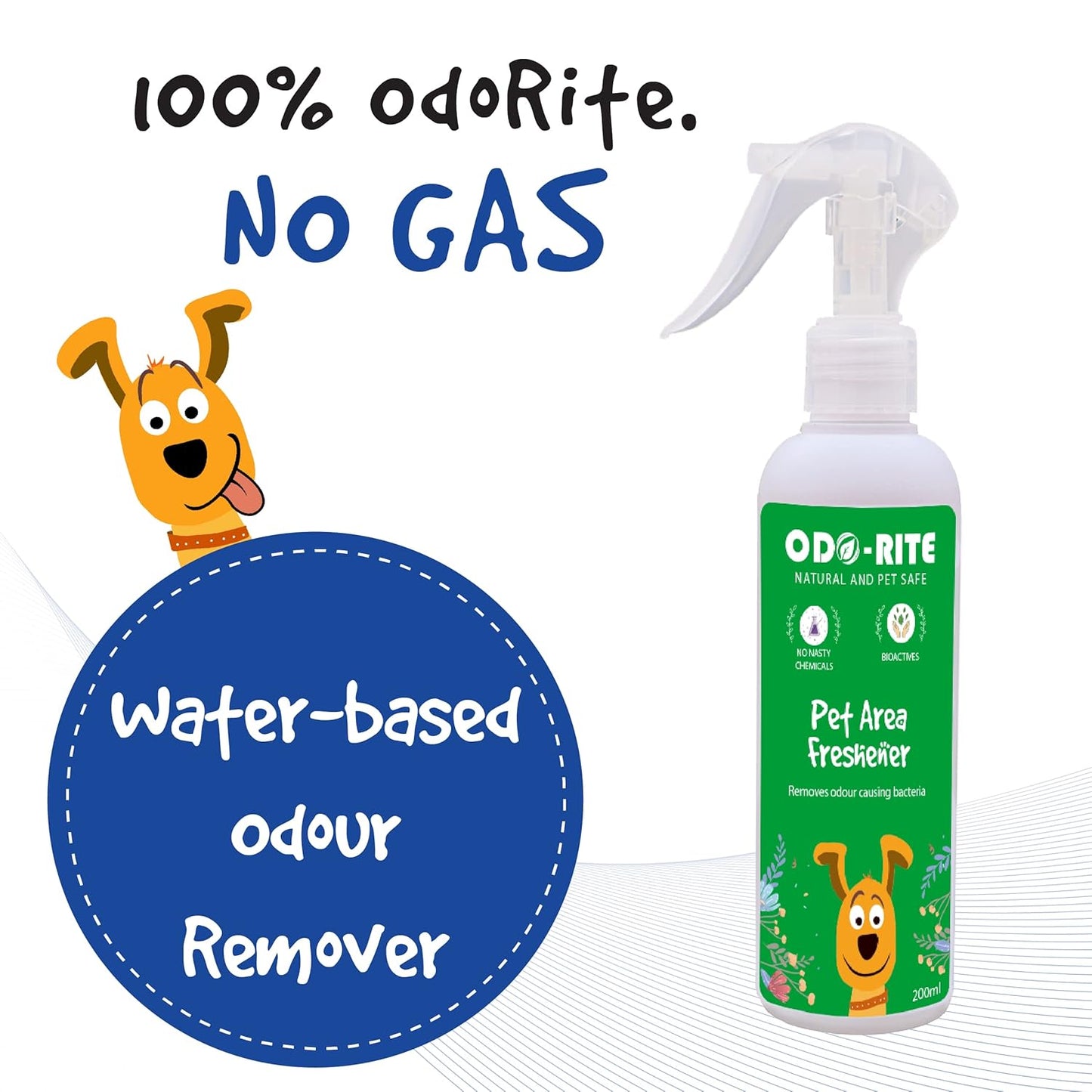 ODO-RITE Pet Area Freshener- 200Ml | Pet Odour Remover | Pet Safe & Child Safe | Bio Technological Based | Skin Safe | Urine Smell Remover | Can Be Used On All Surface, Aerosol