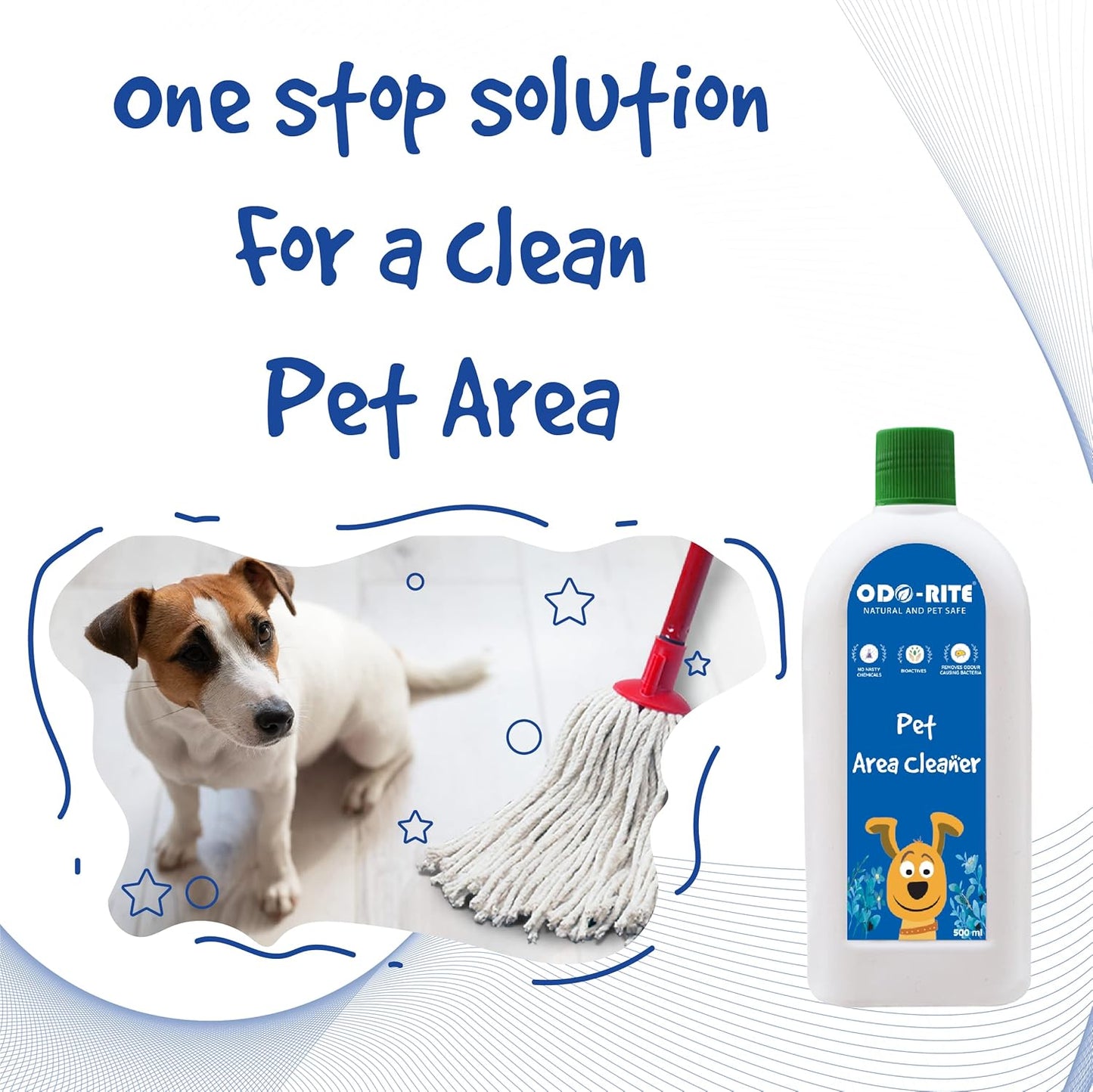 ODO-RITE Pet Area Cleaner/Kennel Wash/Kennel Cleaner/Pet Floor Cleaner/Bio-Technological Pet Floor Cleaner/Natural/Pet & Child Safe Floor Cleaner (500 ml)