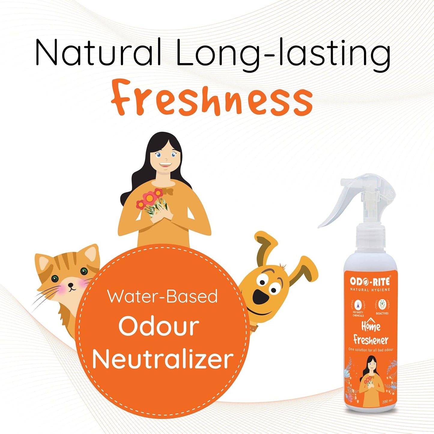 ODO-RITE Natural Home Freshener/Air Freshener (200 ml) 30 Seconds Action Proven Skin Safe